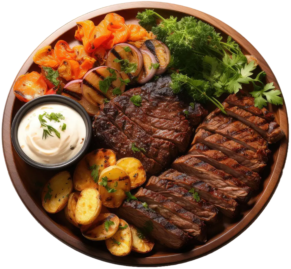 Grill steak-meal